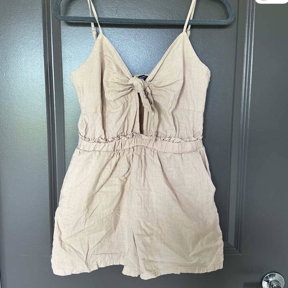 One Clothing Light Tan Romper